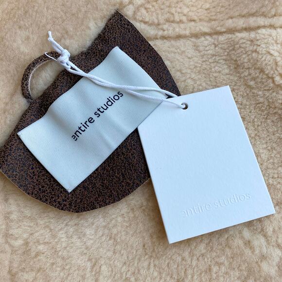 ENTIRE STUDIO LAMB LEATHER SHEARLING CORRETTO BOMBER JACKET BROWN SMALL NWT - Picture 13 of 15